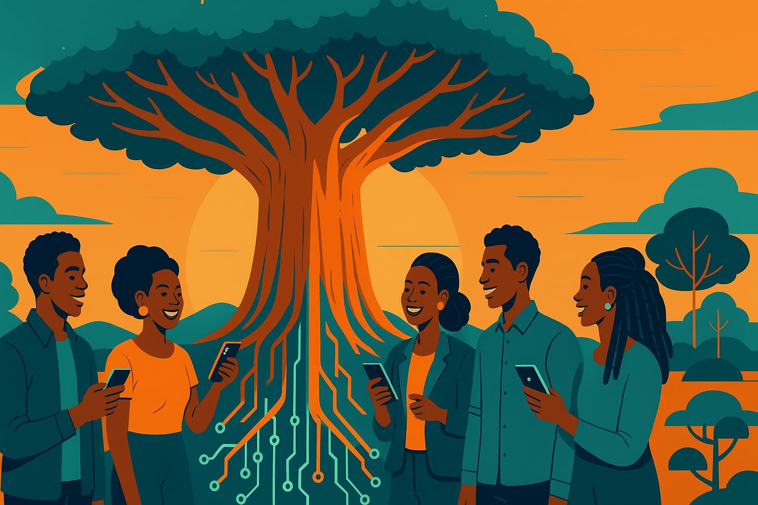 Baobab africain, symbole de longévité et d'enracinement